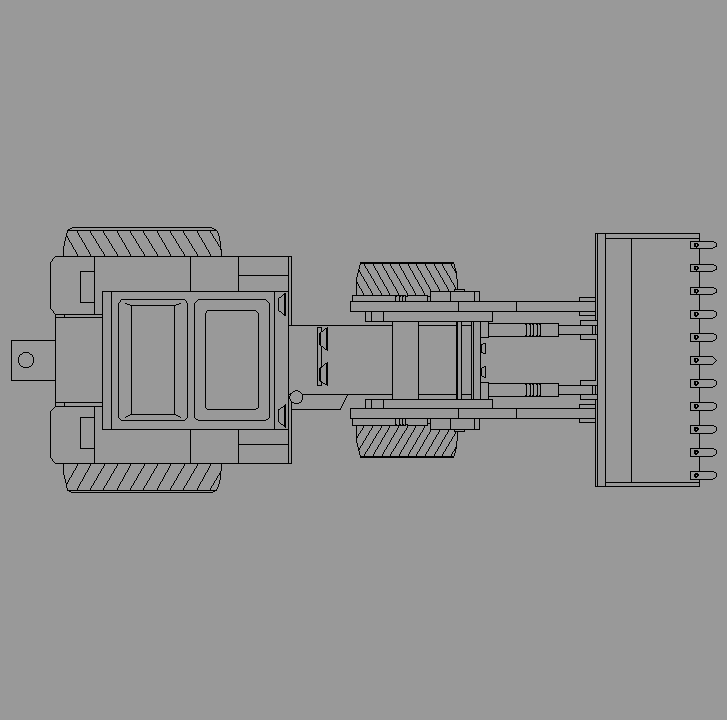 Bloque Autocad Vista de Pala Mecánica en Planta